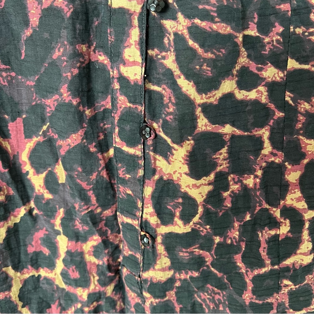 Vintage Y2K DKNY Ruffle Bib Animal Print Dress - Picture 4 of 17